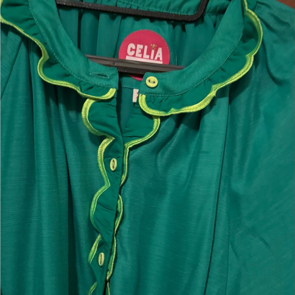 CeliaB Flame Vibrant Green Midi Dress - Picture 6 of 7